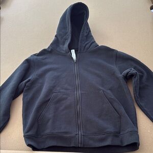 ALO Yoga Black Hooded Sweatshirt with Full Zipper